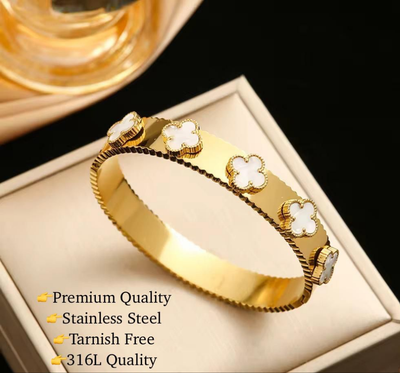 Stainless Steel Clover Glow Cuff